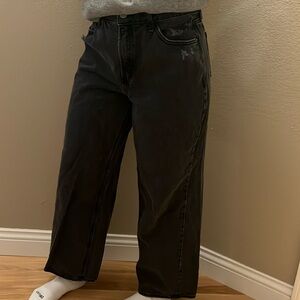 Black Old Navy Wide Leg High Rise Jeans